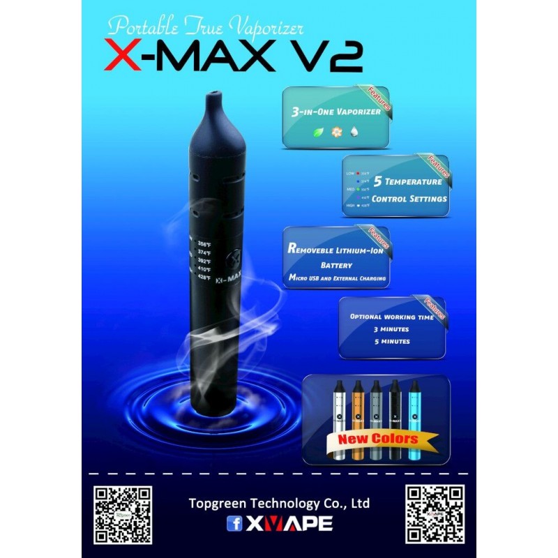 VAPORIZADOR X-MAX V2 PRO (º CELSIUS) BHO Y HIERBAS