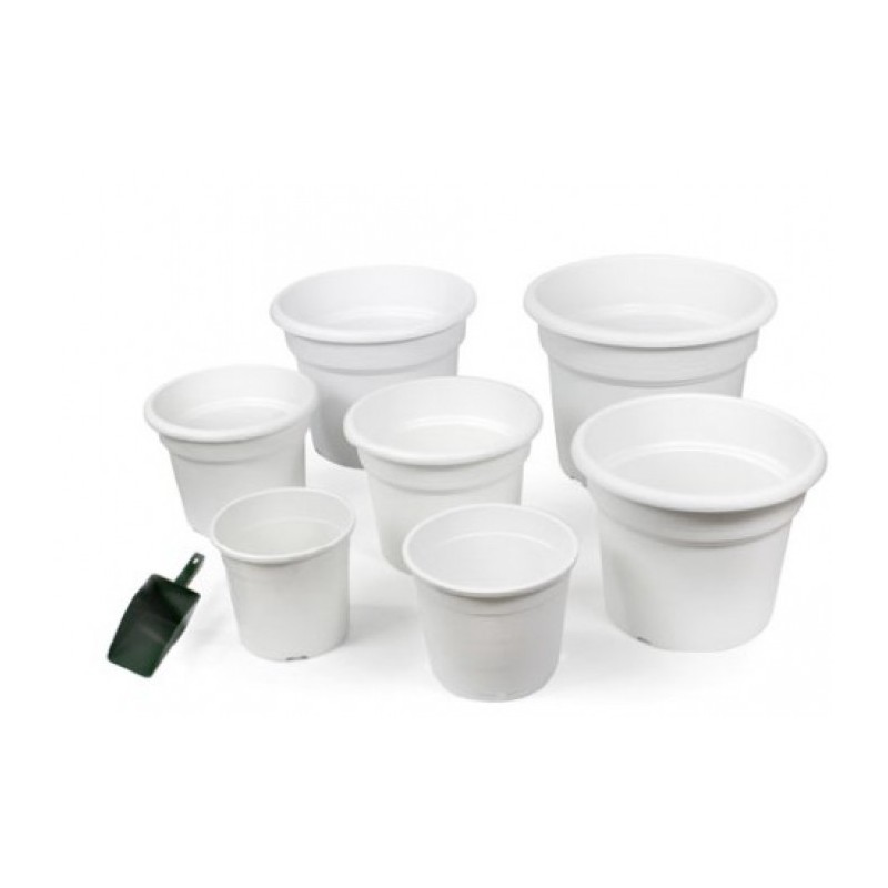 MACETA BLANCA REDONDA 25CM (10LT)
